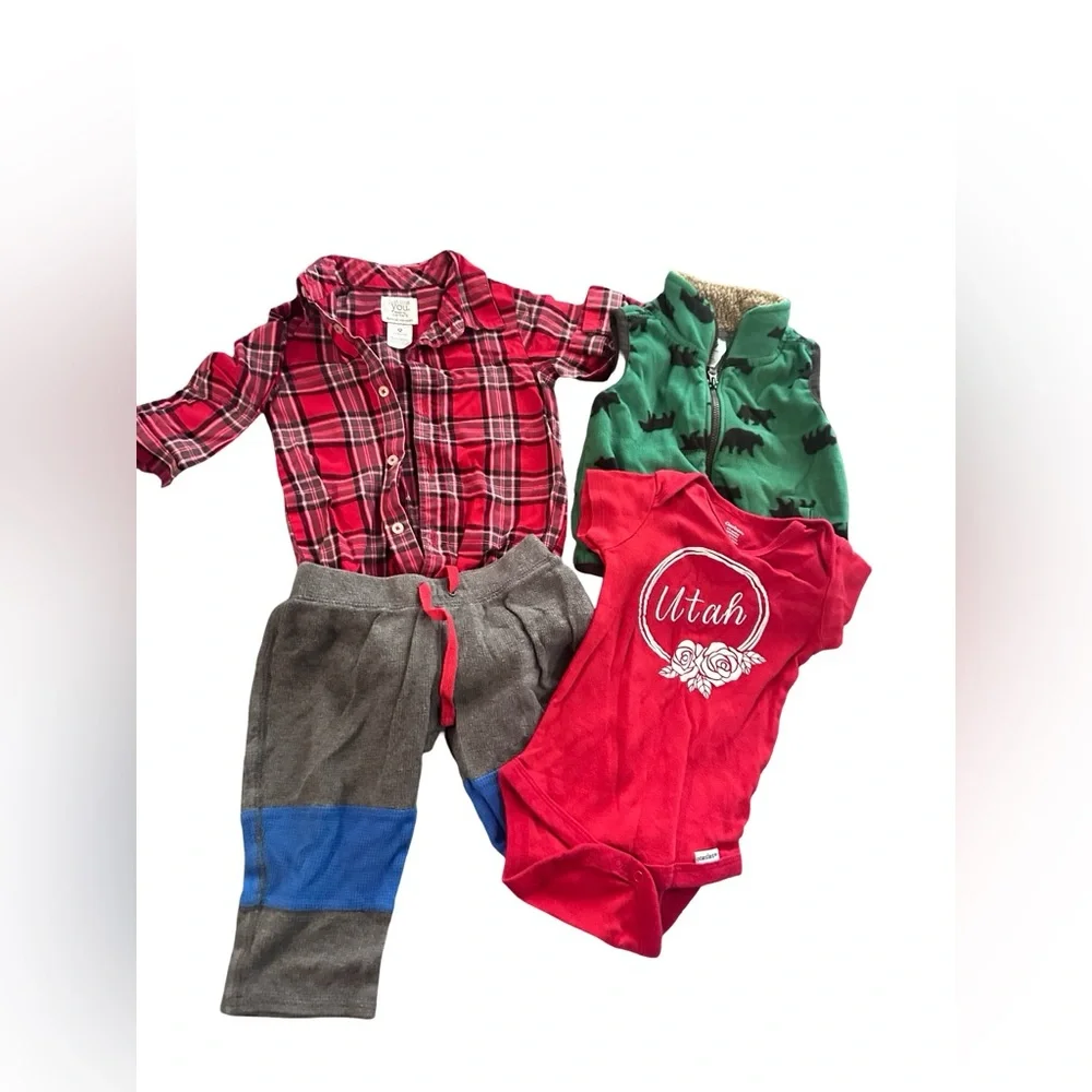 Carters Lot Baby Boy 12 month Set